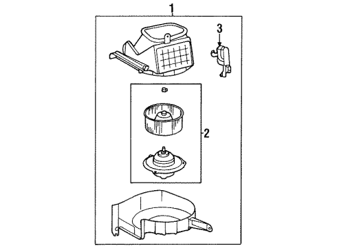 1997 Toyota Land Cruiser Blower Motor & Fan Motor Sub-Assembly, Blow Diagram for 8710360140