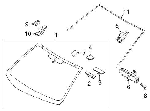 2020 Hyundai Ioniq Lane Departure Warning Cover-Automatic DEFOGGER SENSO Diagram for 97254C1000