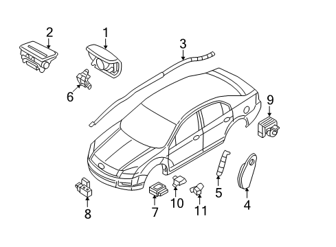 2008 Ford Fusion Air Bag Components Front Sensor Diagram for 6E5Z14B004A