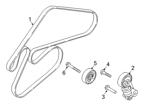 2015 Kia Sedona Belts & Pulleys V Ribbed Belt Diagram for 252123C122