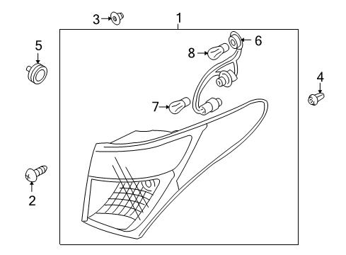2012 Hyundai Veracruz Bulbs Lamp Assembly-Rear Combination, RH Diagram for 924023J050