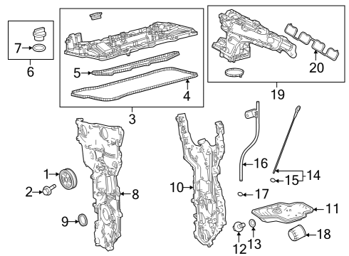 Engine Parts, Mounts, Cylinder Head & Valves, Camshaft & Timing, Variable Valve Timing, Oil Cooler, Oil Pan, Oil Pump, Balance Shafts, Crankshaft & Bearings, Pistons, Rings & Bearings Air Cleaner Assembly Bracket Diagram for 17119F0010