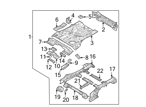 Rear Body & Floor EXTN ASSY-CTR FLR S/M RR LWR, L Diagram for 65635CW000