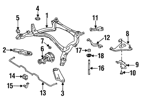 1994 Infiniti Q45 Rear Suspension BUSHING Rubber Diagram for 5461316V00