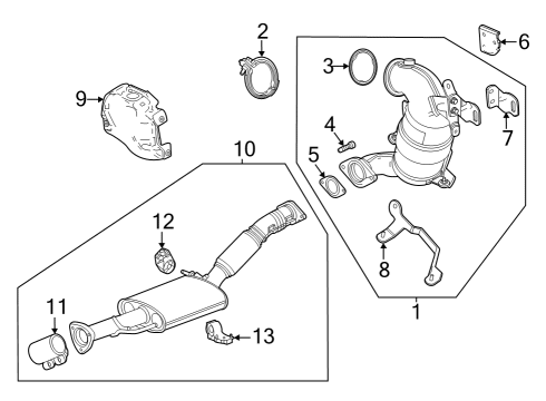 Exhaust Components Muffler & Pipe Clamp Diagram for 42741383