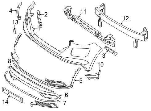 2022 Hyundai Venue Bumper & Components - Front Beam Complete-FR Bumper Diagram for 64900K2300