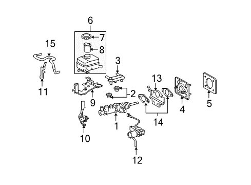 2007 Lexus RX400h Dash Panel Components Bracket, Brake Actuator, NO.7 Diagram for 4459748010