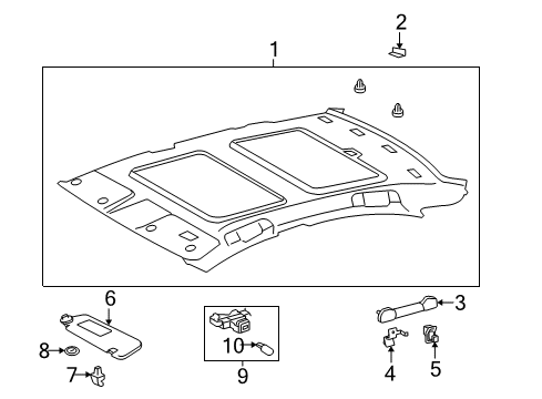 2009 Lexus ES350 Interior Trim - Roof Reinforcement, Roof Side Rail, Inner RH Diagram for 6124733030
