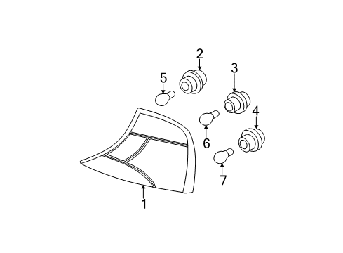 2002 Ford Focus Bulbs Socket & Wire Diagram for F1TZ13411B