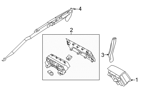 2011 Ford F-250 Super Duty Air Bag Components Side Sensor Diagram for BC3Z14B345A