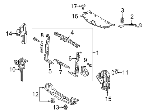 2017 Lexus NX200t Radiator Support Support Sub-Assy, Radiator Diagram for 5320278010