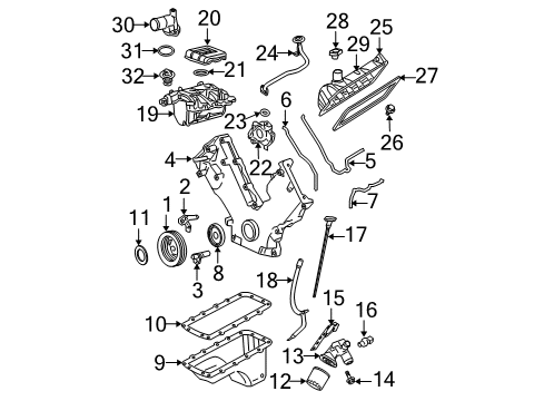 2003 Ford Expedition Engine Parts, Mounts, Cylinder Head & Valves, Camshaft & Timing, Oil Pan, Oil Pump, Crankshaft & Bearings, Pistons, Rings & Bearings Dipstick Diagram for 4L3Z6750AA