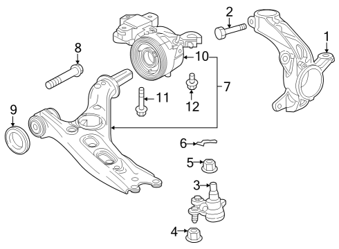 Front Suspension Components Nut, Castle (14MM) Diagram for 90363TRTA01