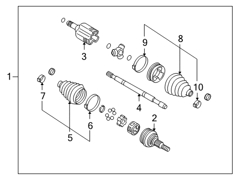 2007 Chevrolet Uplander Drive Axles - Front Boot Kit-Front Wheel Drive Shaft Tri-Pot Joint Diagram for 15918506
