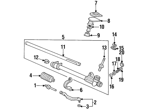 1995 Honda Civic del Sol P/S Pump & Hoses, Steering Gear & Linkage Washer, Disk Diagram for 53418SC2003