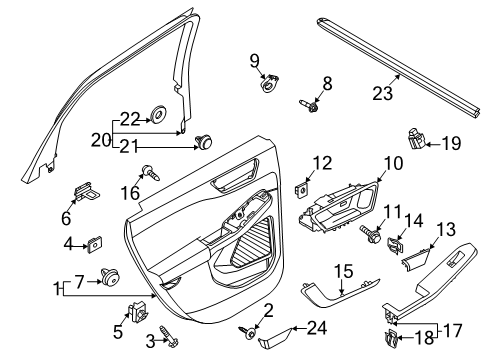 2021 Ford Escape Front Door WEATHERSTRIP - DOOR BELT Diagram for LJ6Z7825860E