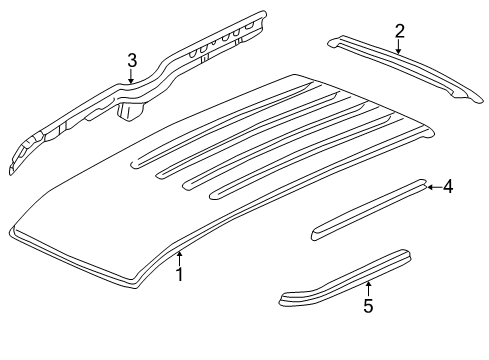 2002 Honda Odyssey Roof & Components Rail, R. Slide Door (Upper) Diagram for 63226S0XA01ZZ