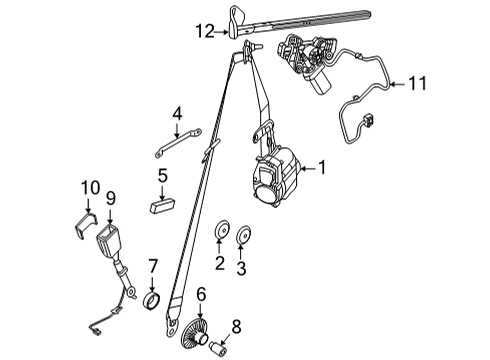 2022 BMW M4 Front Seat Belts CLAMPING Diagram for 72118469012