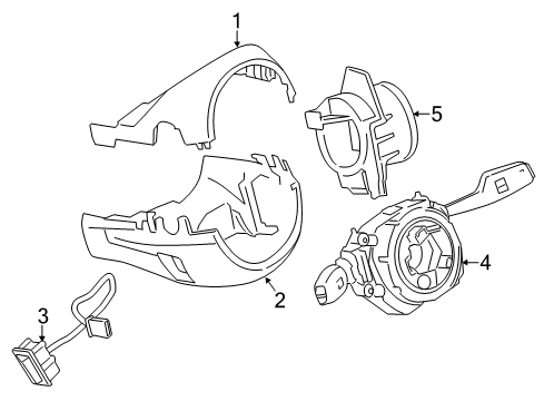 2019 BMW 430i Gran Coupe Shroud, Switches & Levers SWITCH UNIT STEERING COLUMN Diagram for 61319474853