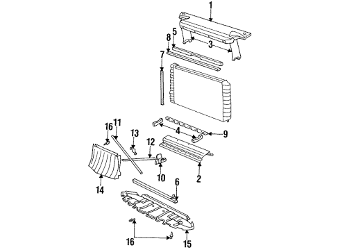 1996 Oldsmobile Aurora Radiator Support Bar-Front End Lower Tie Diagram for 25670412