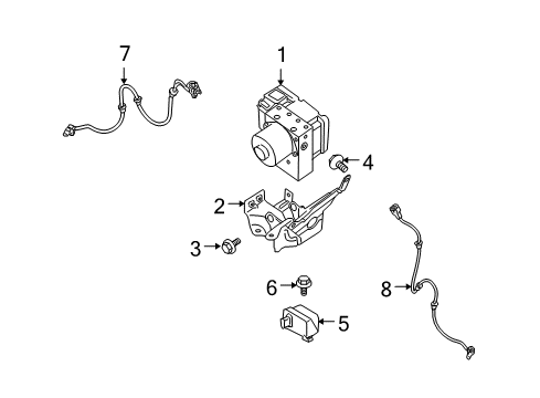 2010 Infiniti QX56 ABS Components Bolt-Hex, Pp W/W/W & Pw 7T M6 Diagram for 0815663033