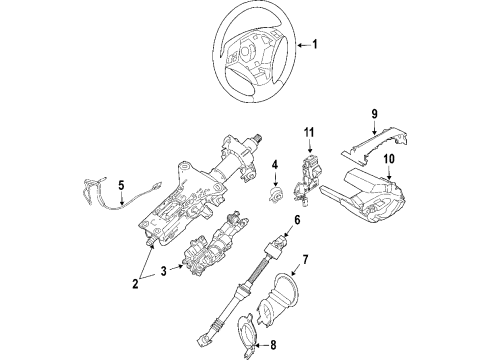 2004 BMW 530i Steering Column & Wheel, Steering Gear & Linkage Leather Steering Wheel Diagram for 32346763359