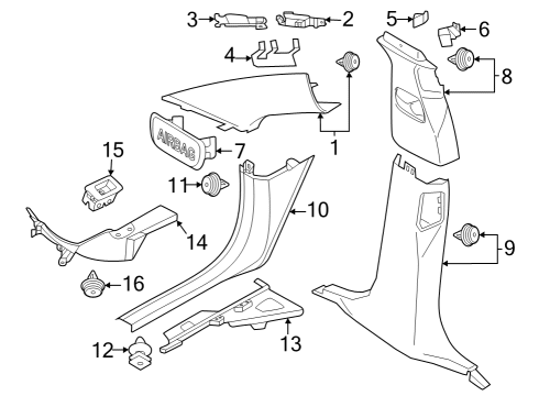 Interior Trim - Pillars Torx Bolt Diagram for 07147207986