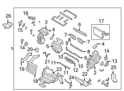 A/C Evaporator & Heater Components ACTUATOR ASSY-TEMP LEFT Diagram for 97159GI000