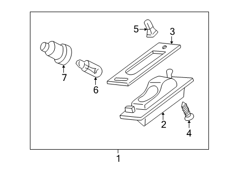 2005 Chrysler Sebring Tail Lamps, High Mounted Stop Lamp, License Lamps Lamp Pkg-License Plate Diagram for MR439548