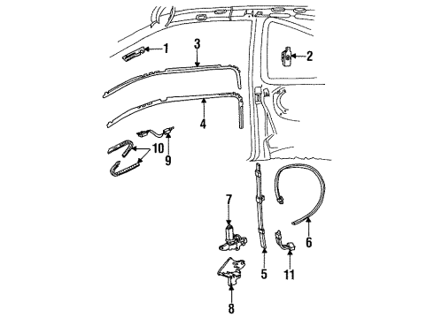 1993 Mercury Cougar Passive Restraints Control Module Diagram for F2SZ14A679A