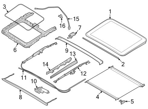 Sunroof SLIPSTREAM DEFLECTOR Diagram for 54108737864