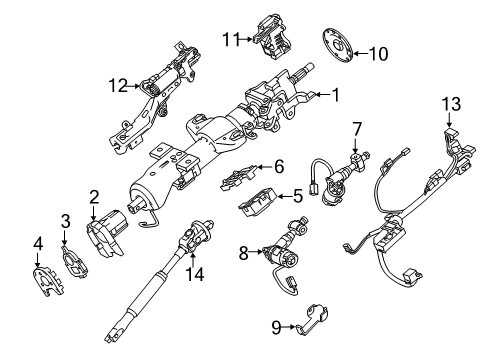 2019 GMC Yukon Steering Column & Wheel, Steering Gear & Linkage Steering Column Diagram for 23381949
