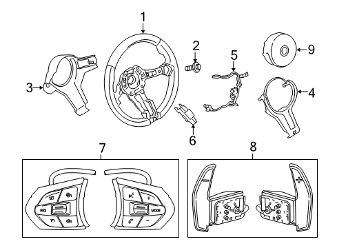 2012 BMW 328i xDrive Steering Column & Wheel, Steering Gear & Linkage Steering Wheel Leather Diagram for 32307850403