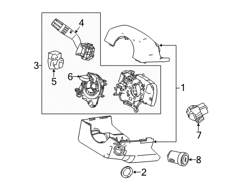 2015 Ford Expedition Ignition Lock Shroud Assembly Diagram for FL1Z3530AA