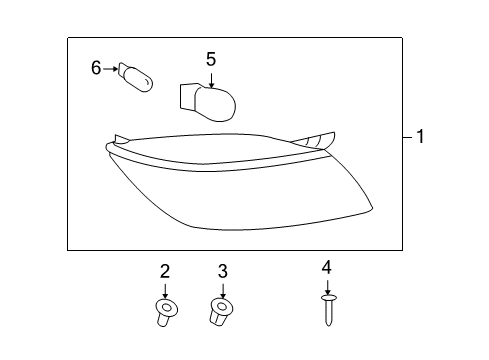 2008 Saturn Sky Bulbs Lamp Asm-Tail Diagram for 25854810