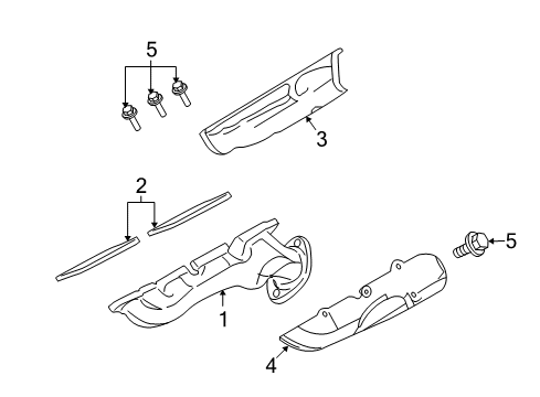 2007 Ford Explorer Sport Trac Exhaust Manifold Manifold Gasket Diagram for 3L3Z9448A