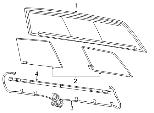 2021 Ram 3500 Back Glass CABLEASSY-Power Sliding BACKLITE Diagram for 68510552AA