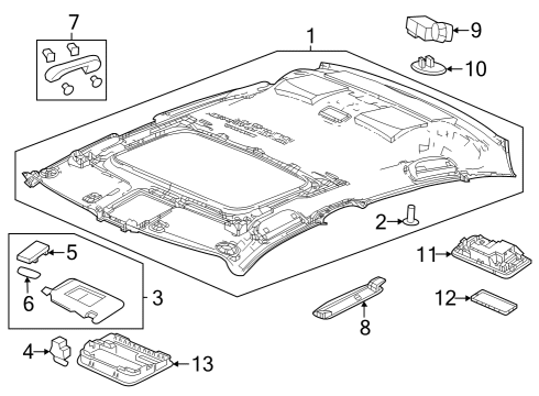 Interior Trim - Roof BASE *NH900L* Diagram for 34254T20A01ZB