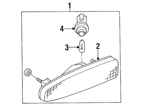 1996 Nissan 240SX Bulbs Lamp Assembly-Side Marker, LH Diagram for 2618570F25