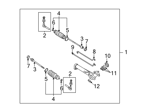 2001 Chevrolet Malibu P/S Pump & Hoses, Steering Gear & Linkage Gear Assembly Diagram for 19330437