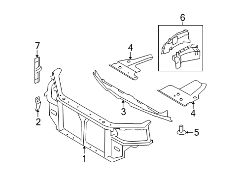 2011 Hyundai Azera Radiator Support Guard-Air Diagram for 291353L100