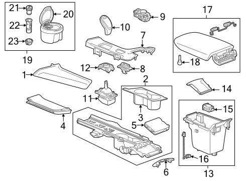 2018 Cadillac XT5 Center Console Shifter Diagram for 84296168
