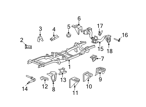 2006 Dodge Ram 1500 Frame & Components Bracket-Frame Diagram for 52021591AA