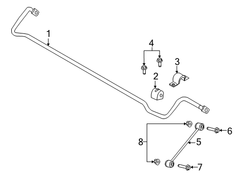 2015 Chrysler 300 Rear Suspension Components, Lower Control Arm, Ride Control, Stabilizer Bar Screw-HEXAGON Head Diagram for 6102239AA