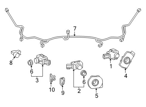 2019 Toyota Prius Parking Aid Wire Harness Diagram for 8211347210