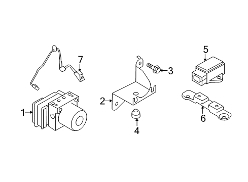 2007 Hyundai Sonata Anti-Lock Brakes Bracket-Hydraulic Module Diagram for 589603K000
