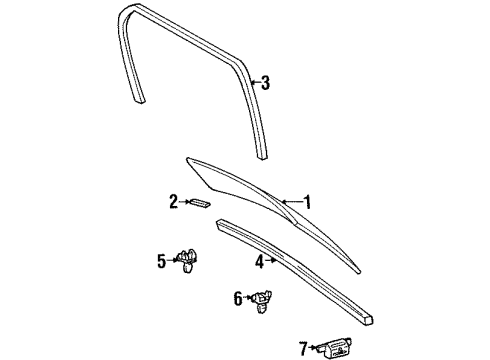 1999 Lexus SC300 Back Glass, Reveal Moldings Spacer, Back Window Glass Diagram for 6481824040
