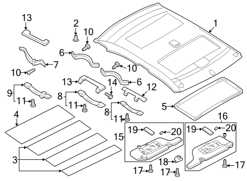 2001 Infiniti G20 Interior Trim - Roof Clip Diagram for 085405162A