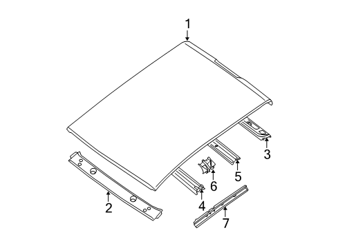 2006 Nissan Titan Roof & Components Rail-Rear Roof Diagram for 73230ZH030