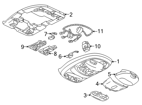 2004 Buick Rainier Sunroof Garage Door Opener Diagram for 15015905